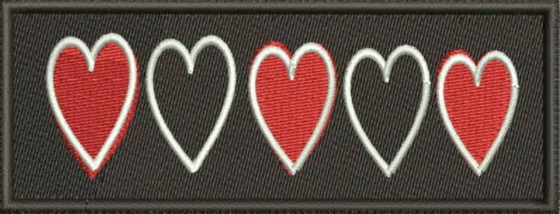 HEARTS VELCRO PATCH 1.5” x 4” – k9empawered