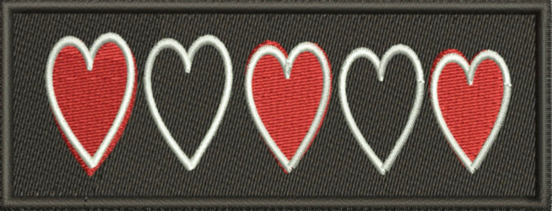 velcro dog patches hearts design 